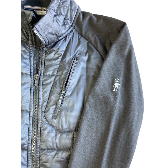 Smartwool Mens Hybrid Full-Zip Jacket M Black/Gray Polyester/Wool Blend - Picture 8 of 8
